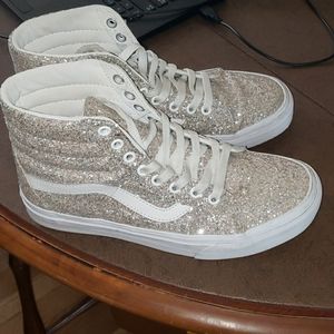 Rare Vans x Madewell champagne glitter sk8 highs